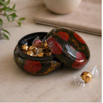 Round Candy Box - Handpainted Lacquerware