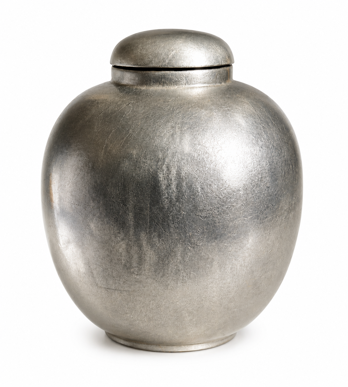 SIlver Round Lacquerware Ginger Jar