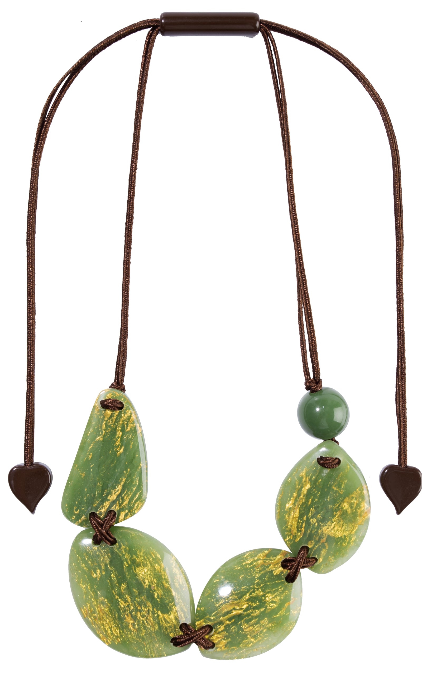 Zsiska Rhea 5 Beaded Green Resin Necklace - Choose Green or Teal