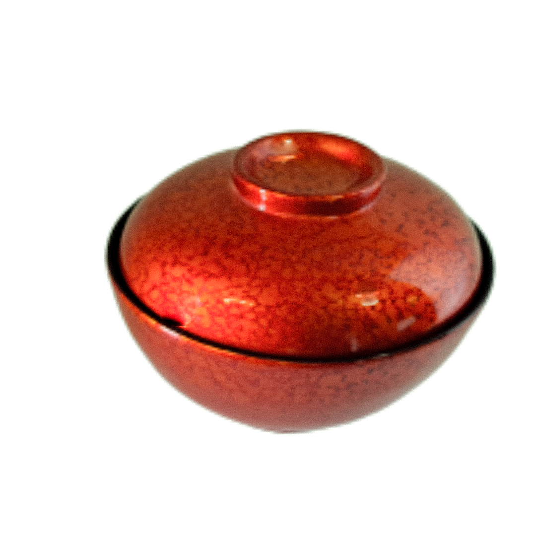 Light Bronze Bowl with Lid - Miso Soup or Rice Bowl
