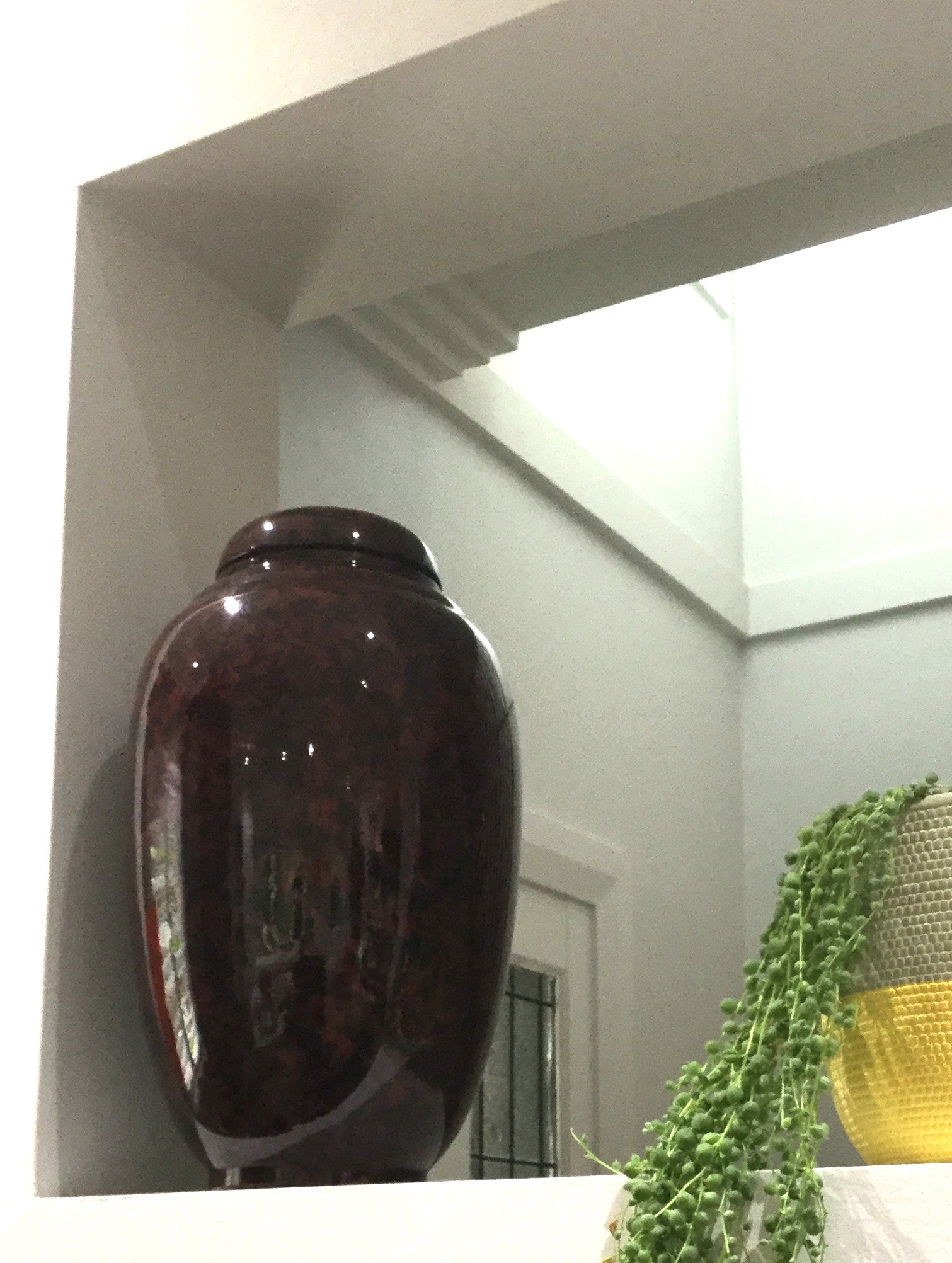 Red and Black Painted Lacquerware Ginger Jar