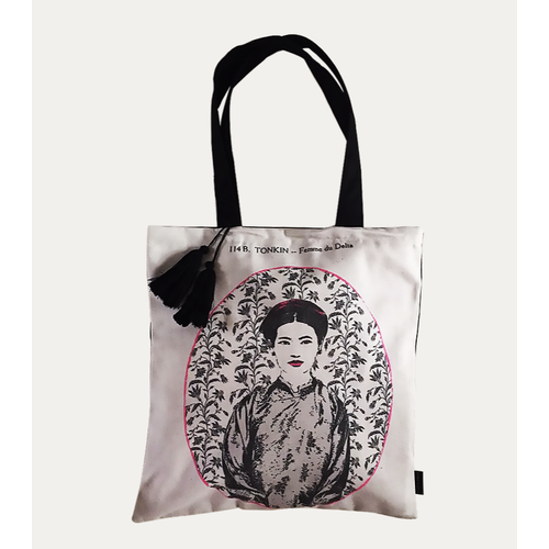 Eugenie Darge Miss Dung White Portrait Tote Bag-EUGENIE DARGE-Temples and Markets