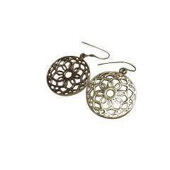 Flower Net Drop Earrings-Angkor Bullet Jewellery Cambodia-Temples and Markets