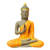 Seated Buddha Figurine - made in papier mâché-Jayav Art-Temples and Markets