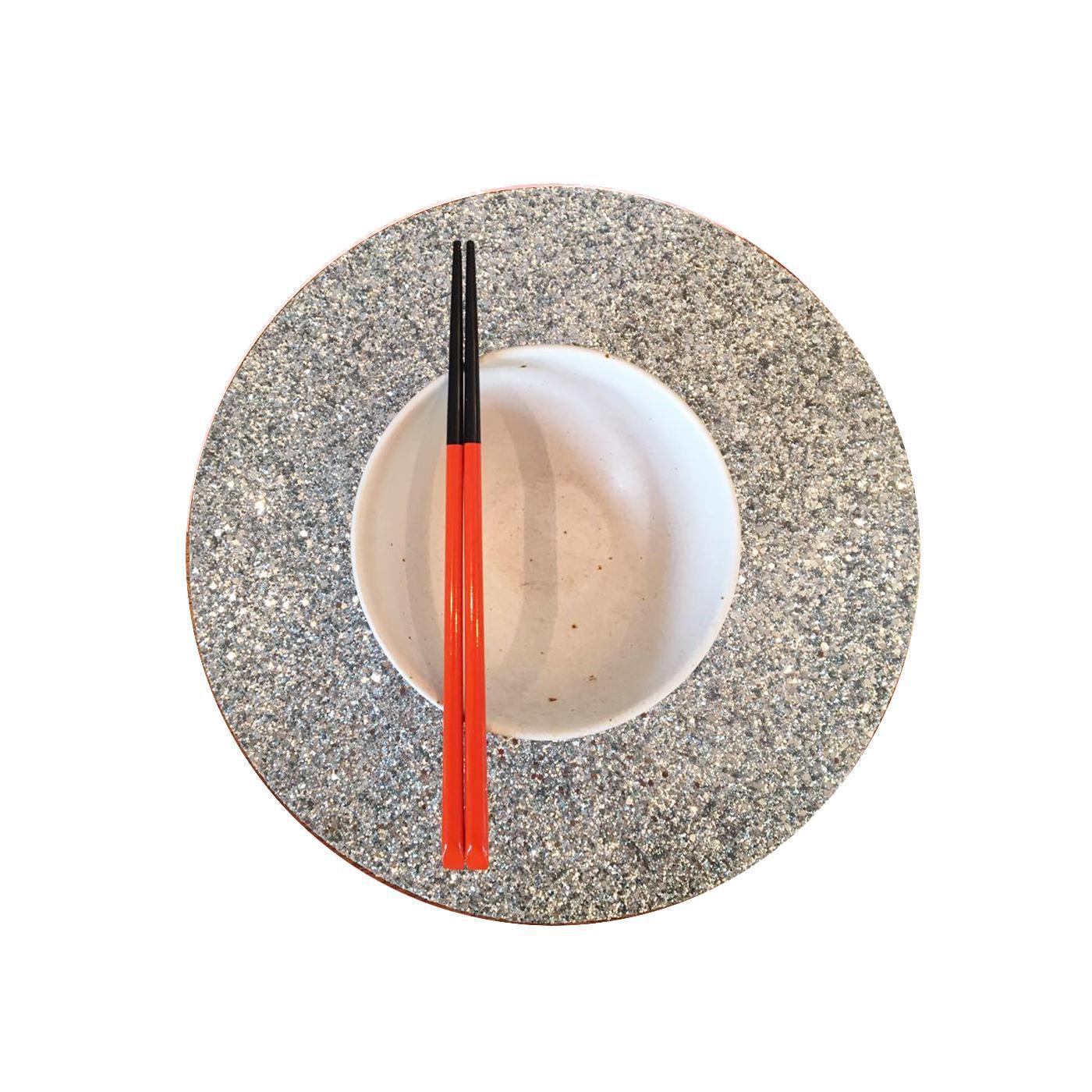 Shimmery Light Silver Round Place Mat-ML Living-Temples and Markets