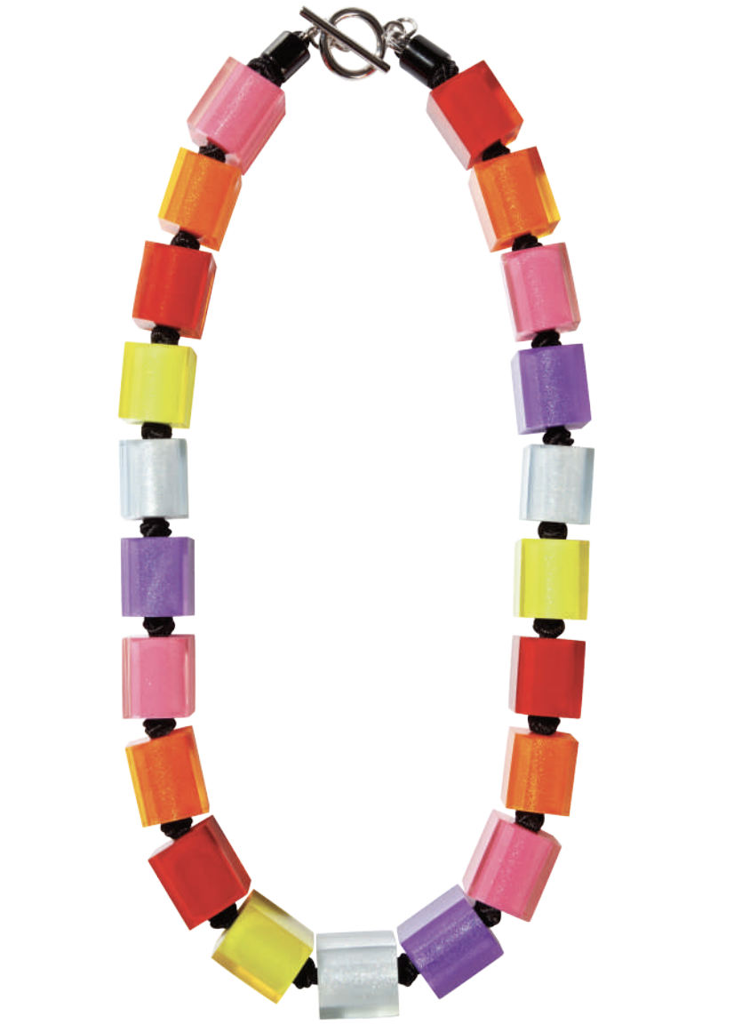 Zsiska Colourful Cubes Spectrum Necklace-Jewellery-Zsiska-Temples and Markets