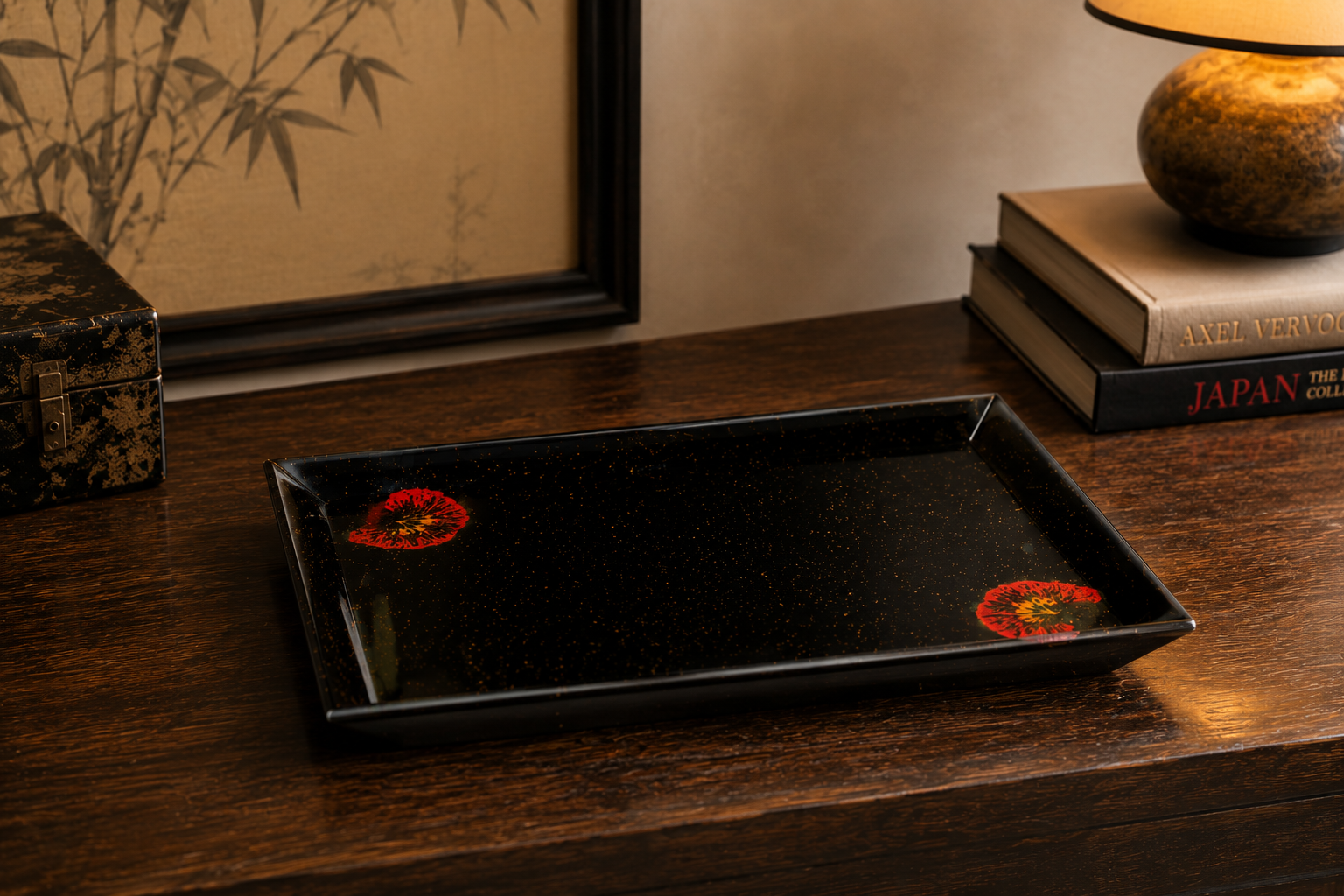 Lacquerware Oblong Tray - choose your colour and design