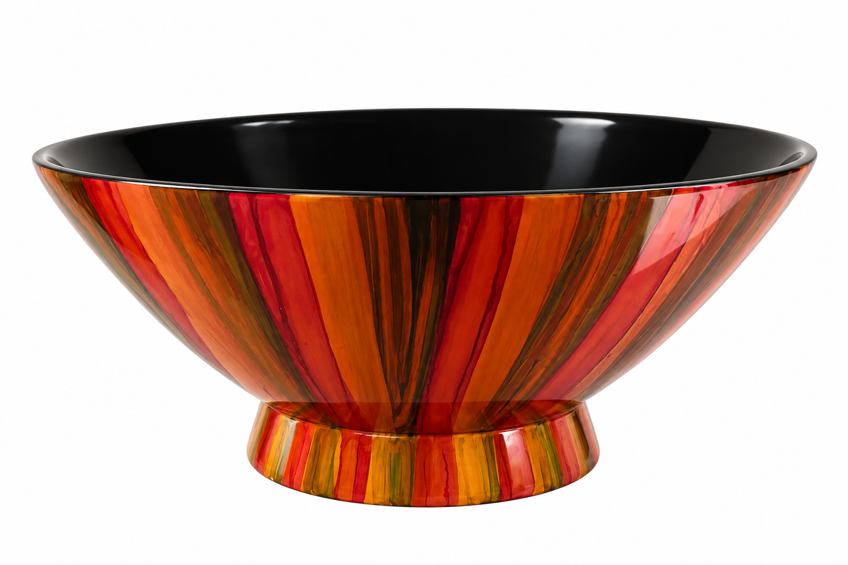 Handpainted Lacquerware Conical Bowl - choose your design