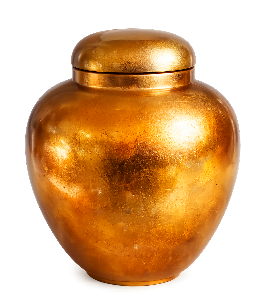 Gold Round Lacquerware Ginger Jar