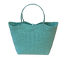 Helping Hands Penan Aqua Handwoven Basket Style Tote Bag