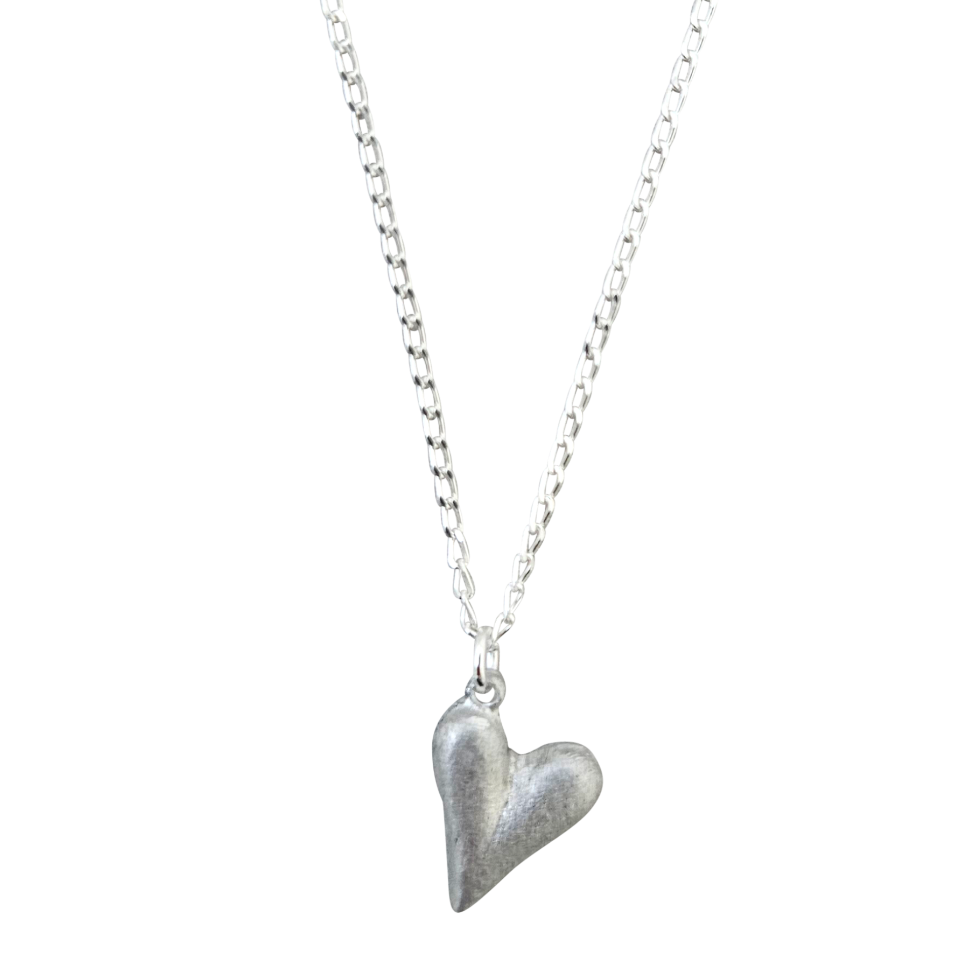 LOVEbomb Heart V Neck Pendant on Sterling Silver Chain