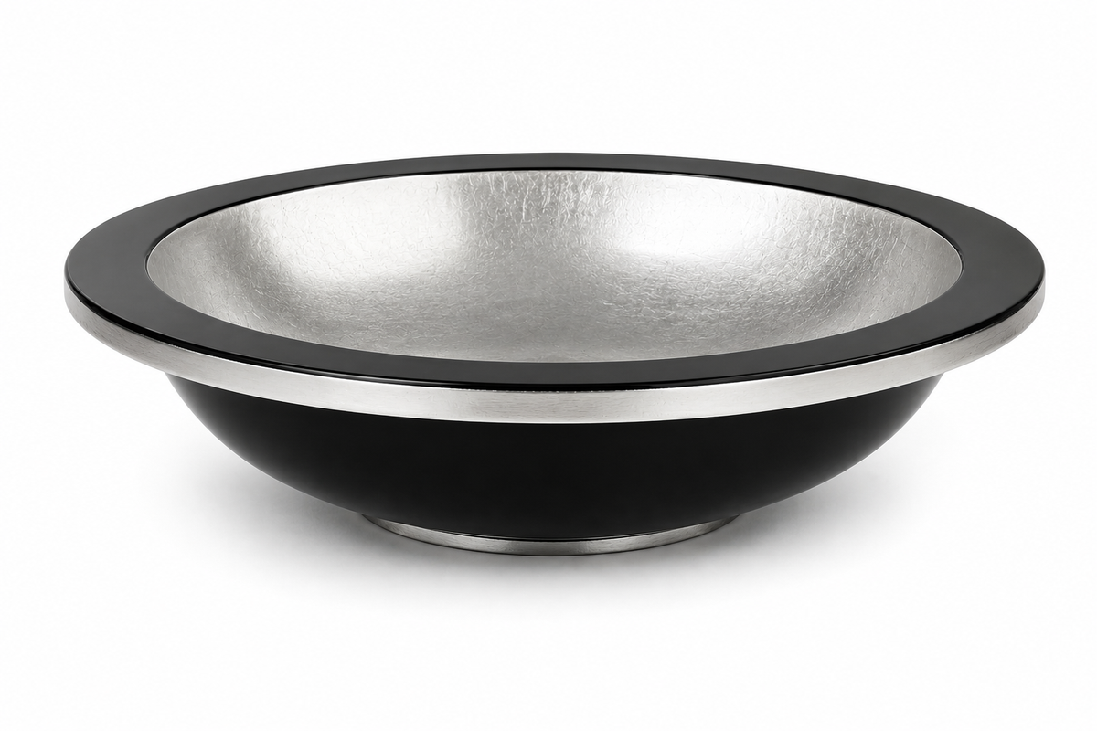 Silver and Black Painted Renaissance Lacquered Bowl