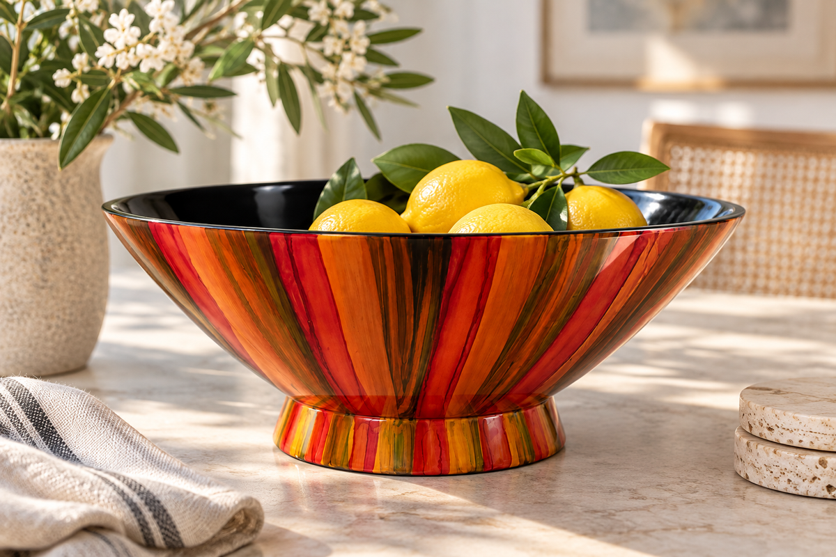 Handpainted Lacquerware Conical Bowl - choose your design