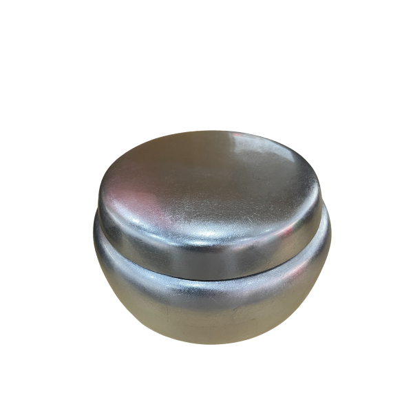 Silver Round Candy Box - Handpainted Lacquerware