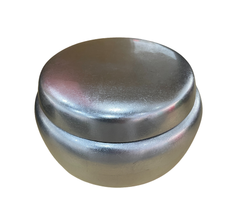 Silver Round Handpainted Lacquer Candy Box with Lid
