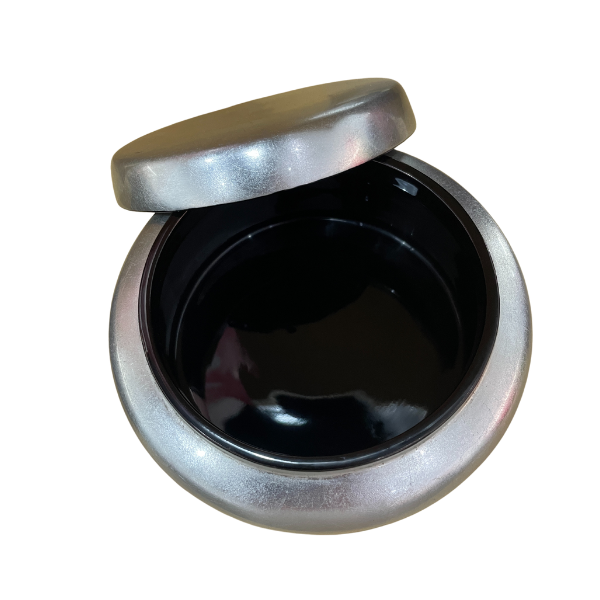 Silver Round Candy Box - Handpainted Lacquerware