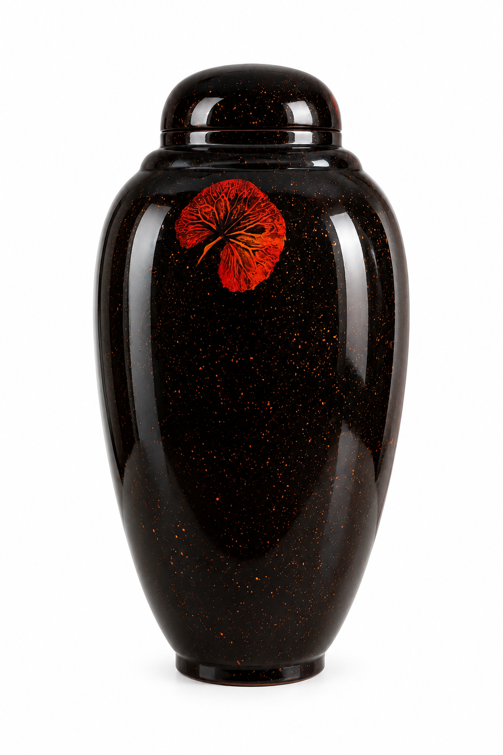 Painted Lacquerware Ginger Jar - Summer Flowers Design