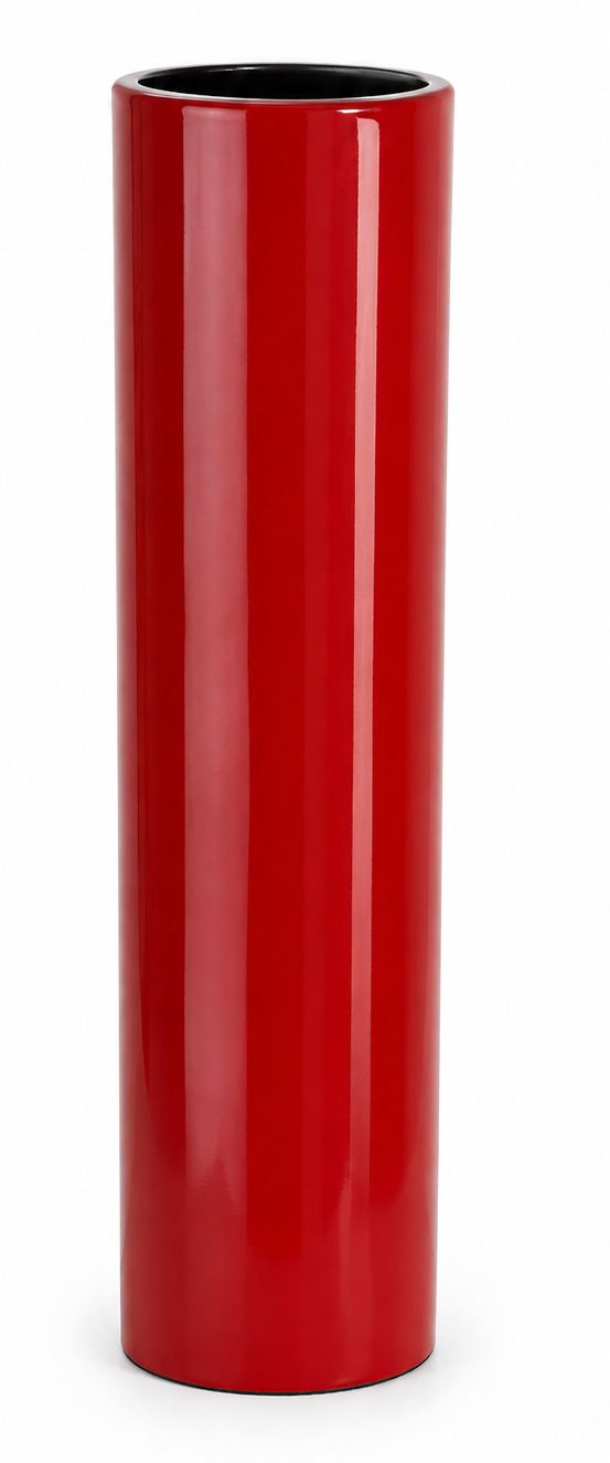 Tall Lacquerware Red Painted Vase