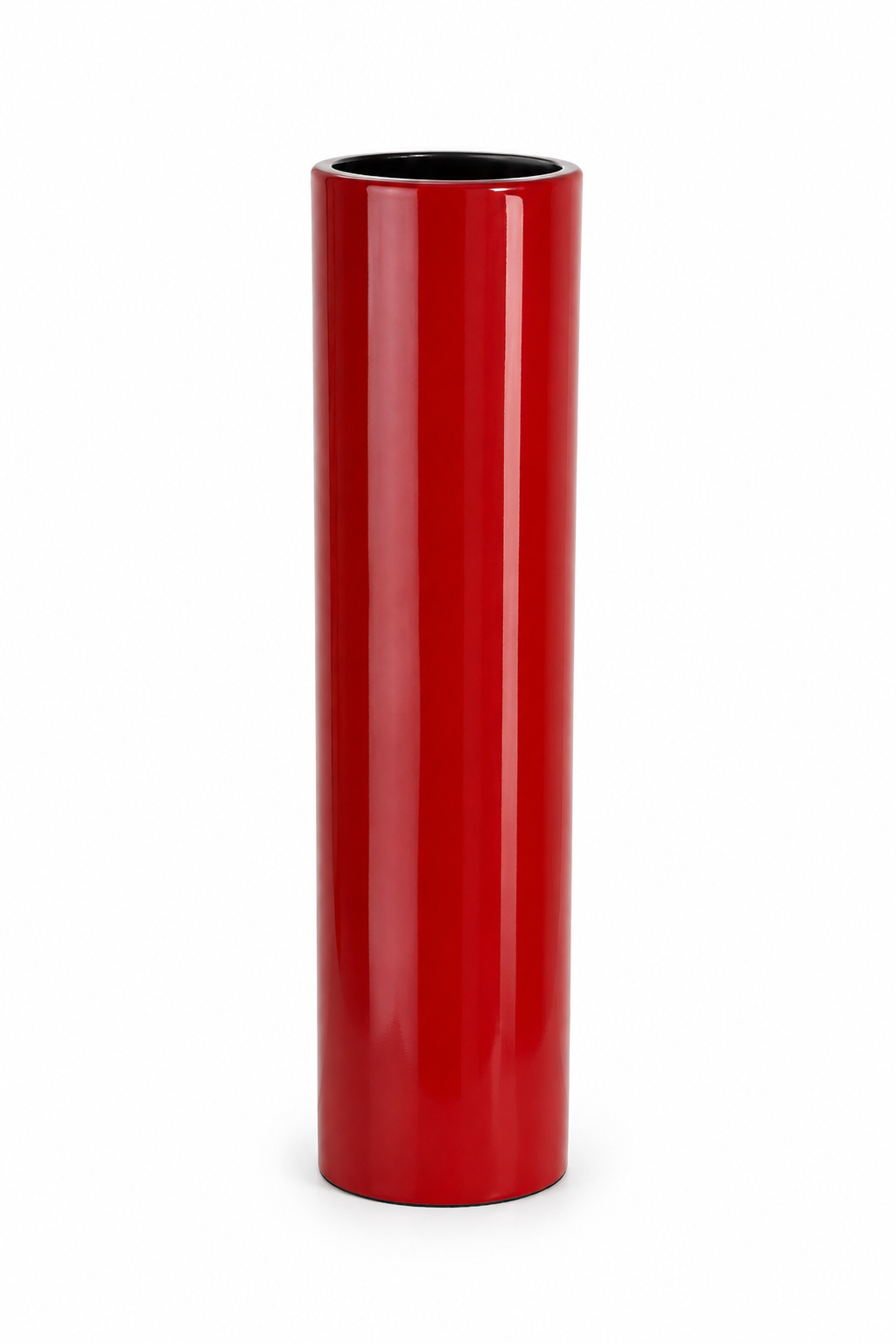 Tall Lacquerware Red Painted Vase