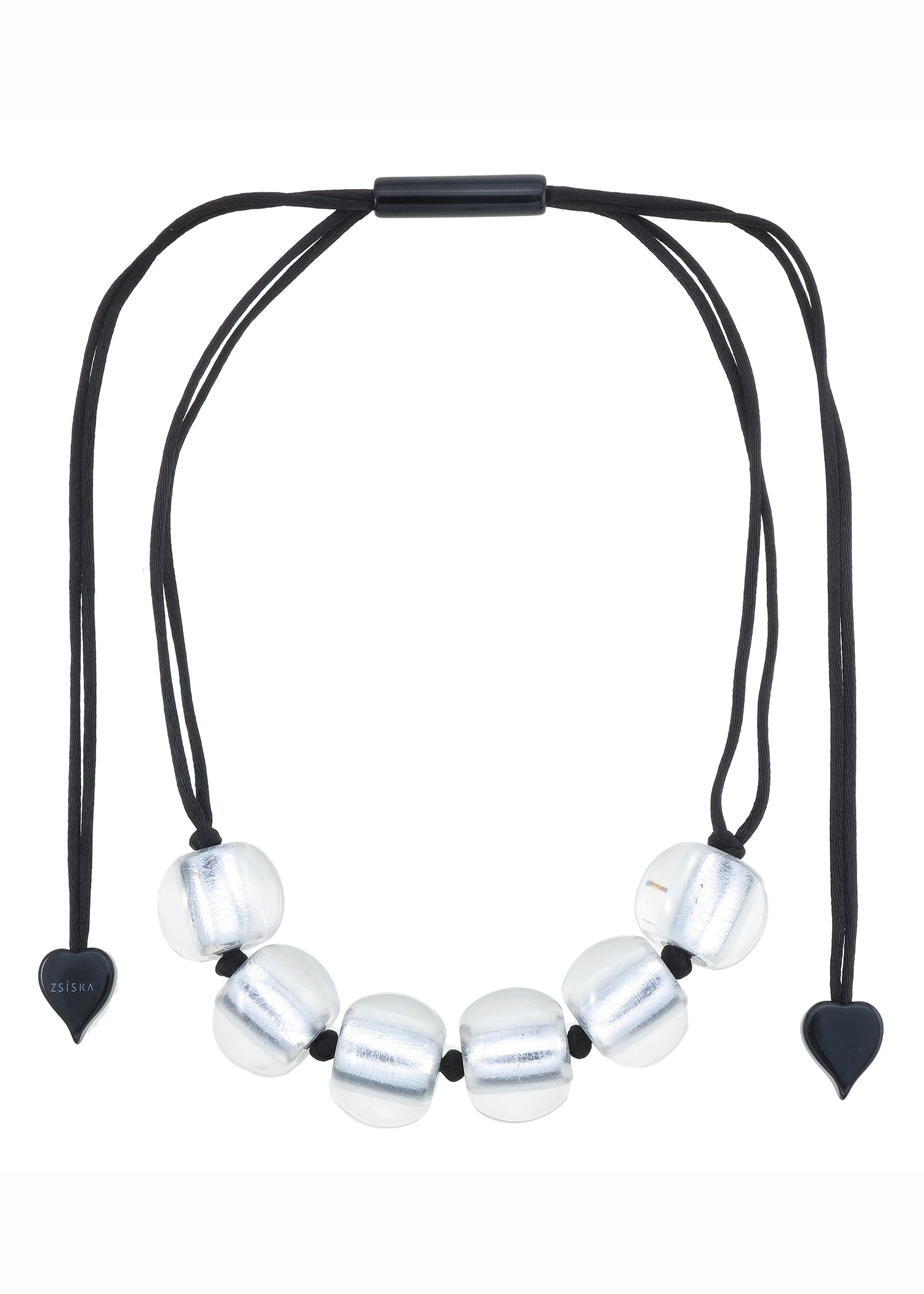 Zsiska Precious Silver Resin Beads Adjustable Necklace