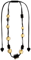 Zsiska Precious Gold Beads and Cubes Adjustable Necklace