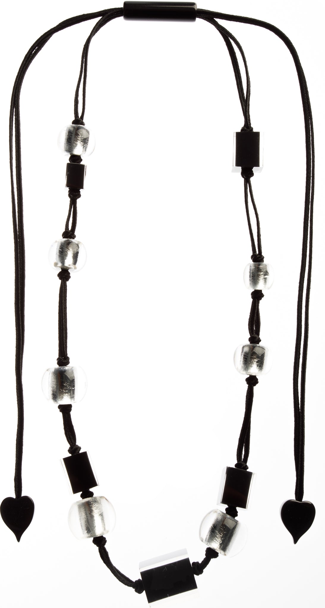 Zsiska Precious Silver Beads and Cubes Adjustable Necklace