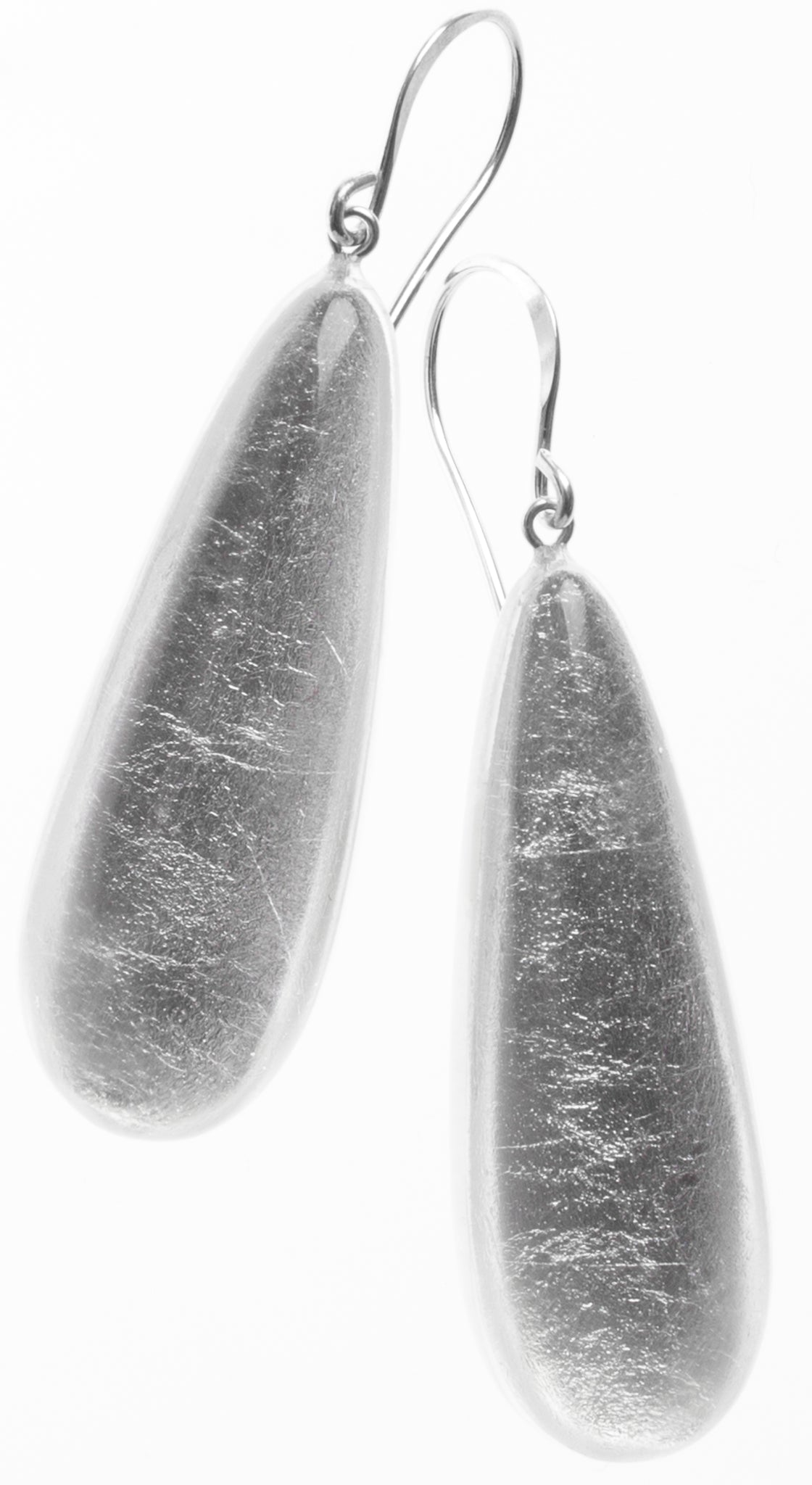 Zsiska Precious Silver Leaf Drop Earrings
