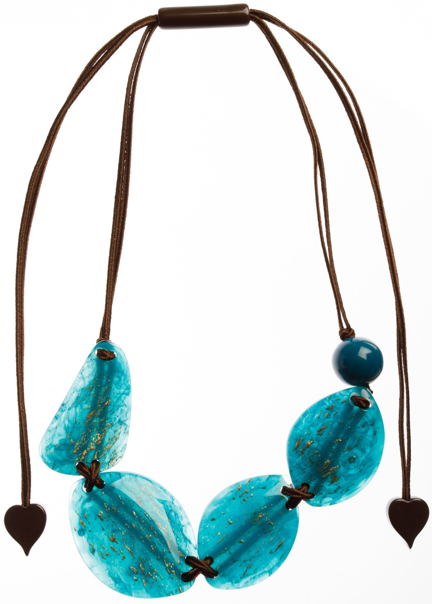 Zsiska Rhea 5 Beaded Green Resin Necklace - Choose Green or Teal