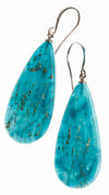 Zsiska Rhea Drop Earrings - Teal or Green with Gold Leaf Feature