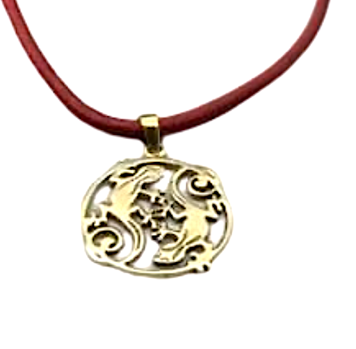 Brass Gecko Friend Pendant