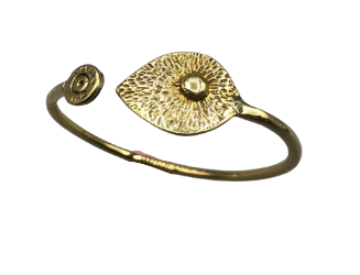 Recycled Brass Bracelet with a Leaf Feature
