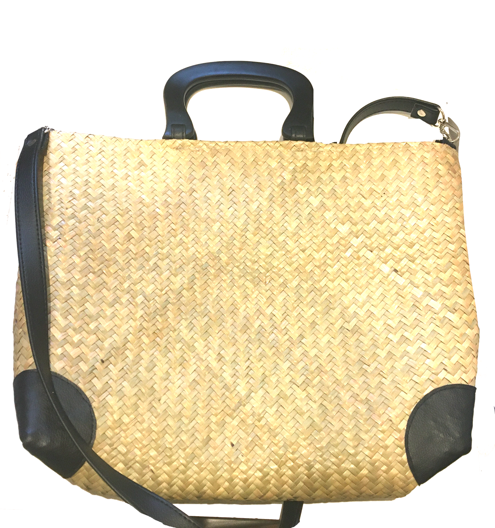 Natural Coloured Seagrass Shoulder Bag with Detachable Strap