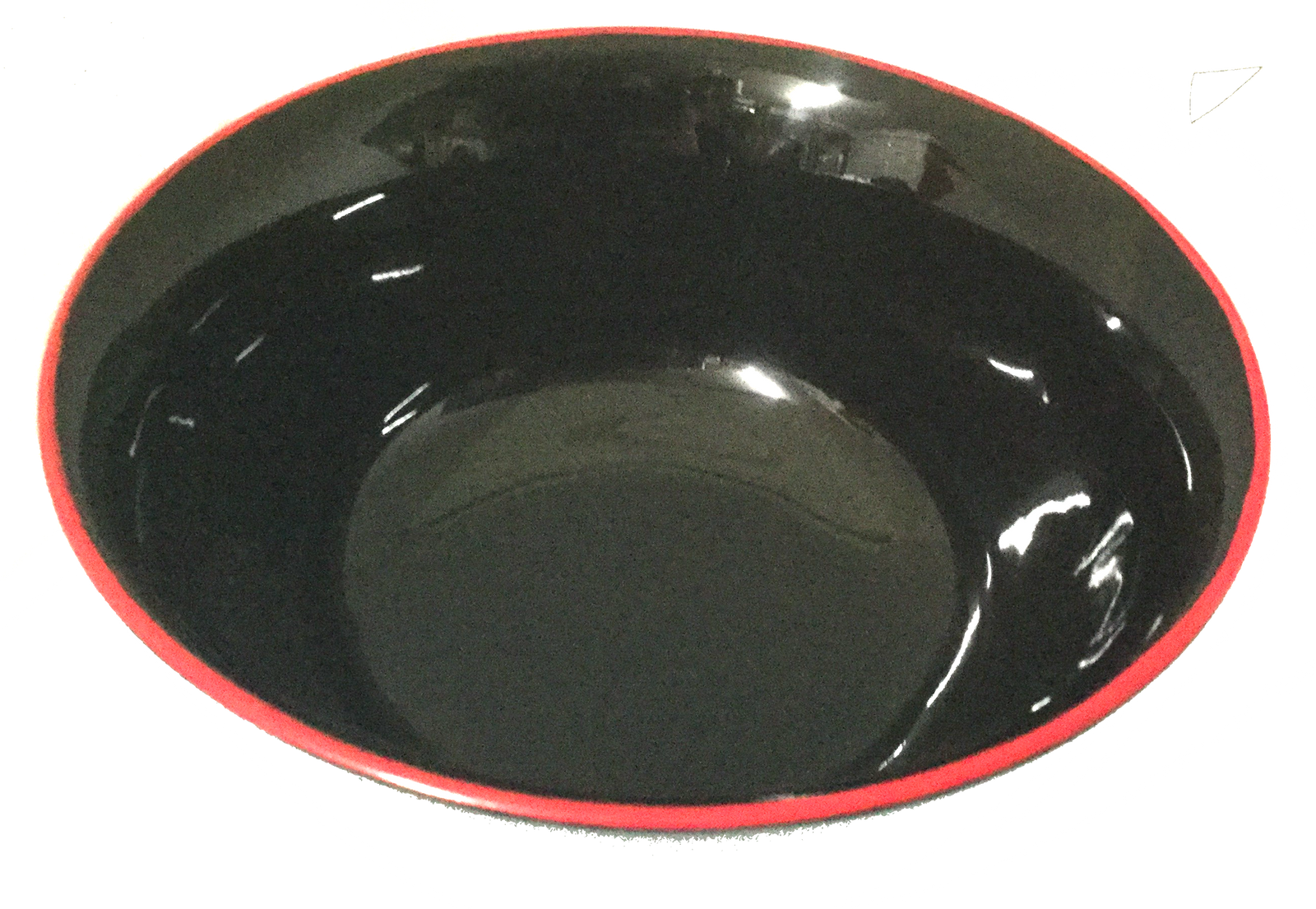 Lacquered Bowl with 3 legs - Black with Red Edging