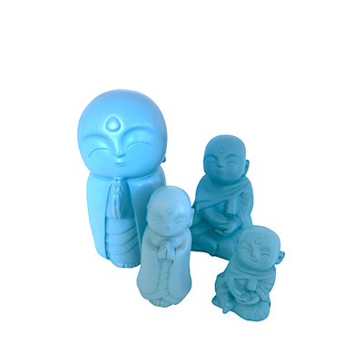 Light Blue Medium Sized Sitting Buddha Figurine