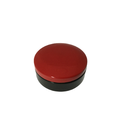 Round Lacquered Trinket Box - Christmas Red