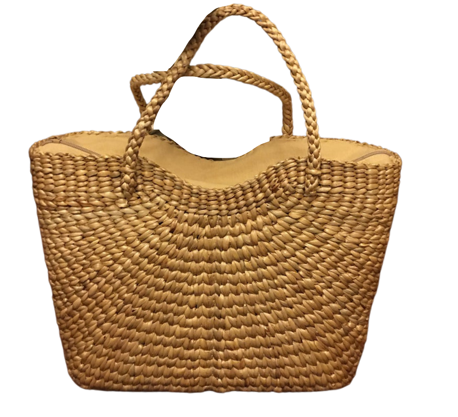 Structured Tote Basket Bag made from sustainable Water hyacinth