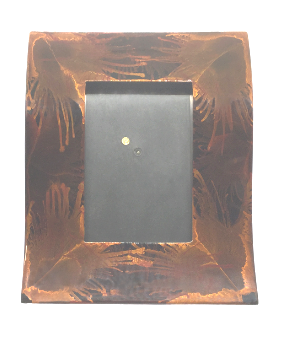 Wave Shaped Lacquerware Photo Frame - Dark Fireworks design