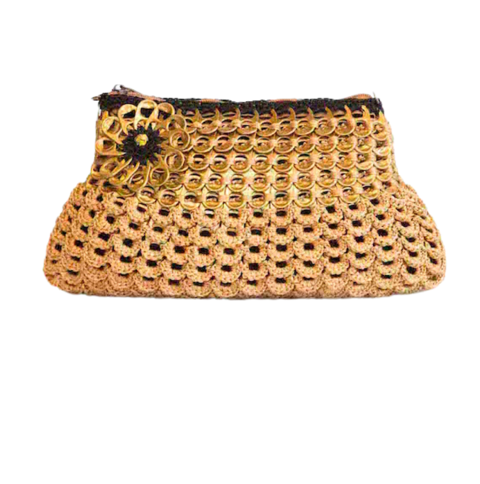 Solene M "Mermaid" Gold Evening Bag made from recycled Can Pull Tabs