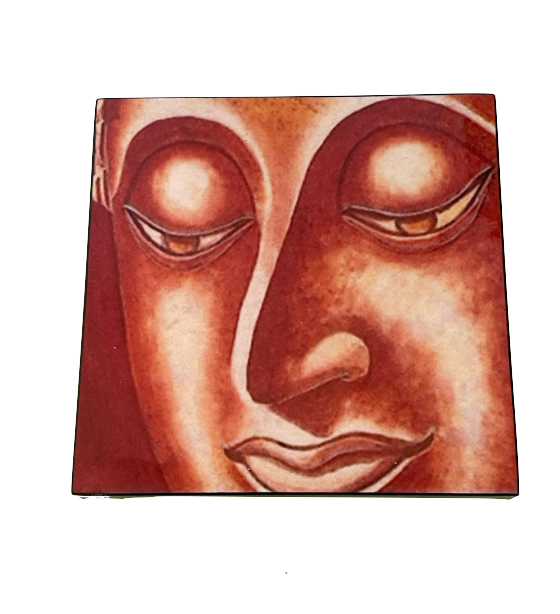 Gold Buddha Head Square Lacquerware Jewellery Box