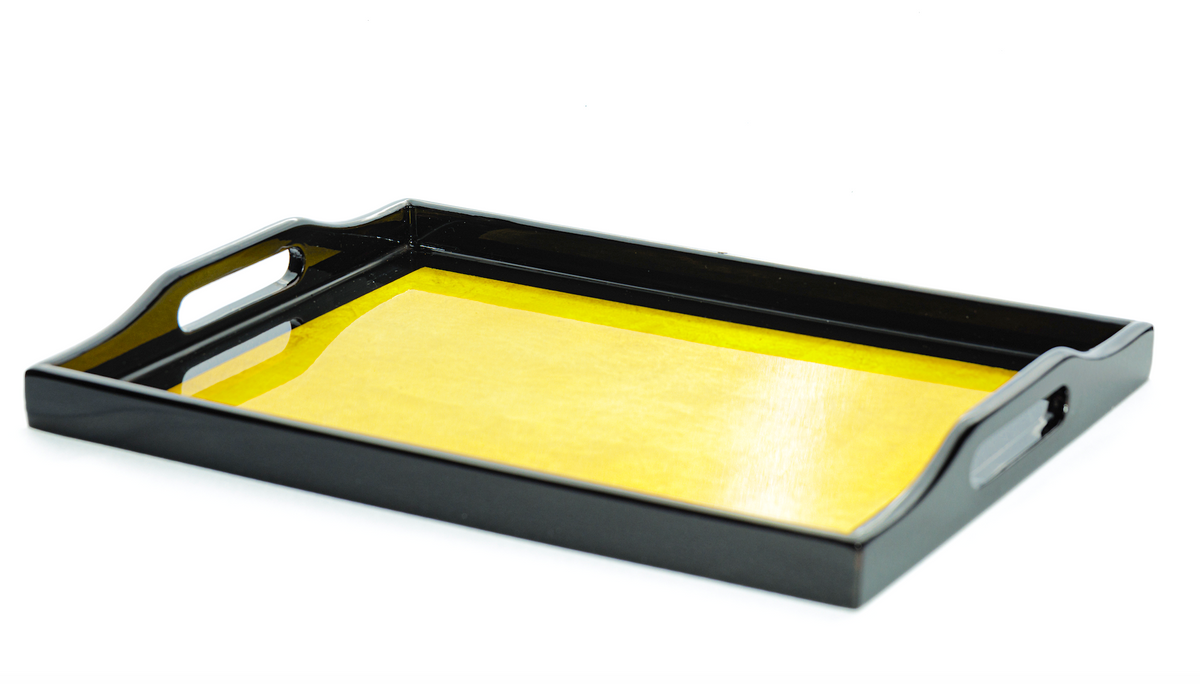 Lacquerware Rectangle Tray with Handles - choose your colour