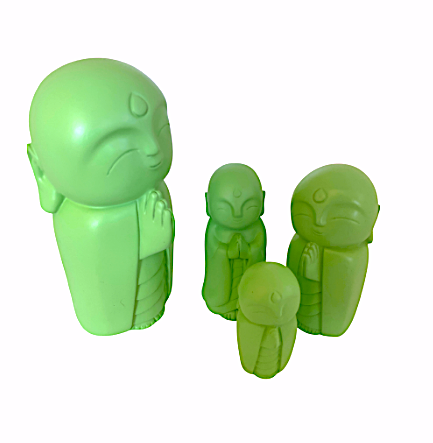 Light Green Standing Laughing Buddha Figurine - various sizes