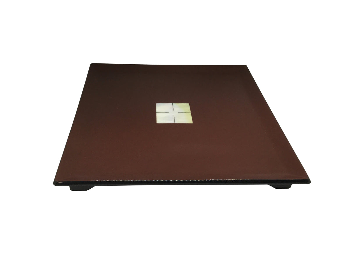 Lacquerware Square Tray with Pearl Shell Feature