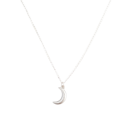 LOVEbomb Crescent Moon Pendant on Sterling Silver Chain
