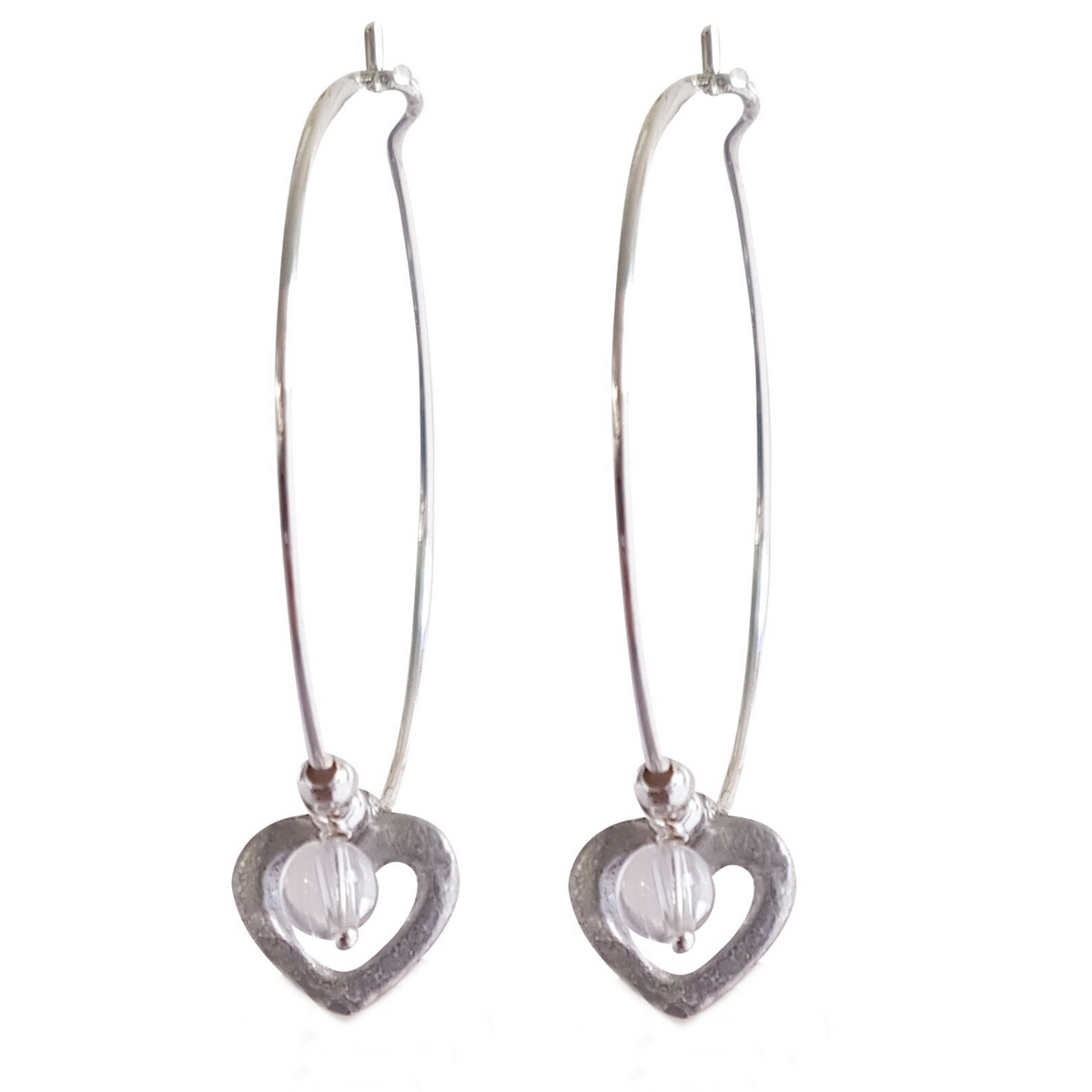 LOVEbomb Hoop and Charm Earrings on Sterling Silver Hooks
