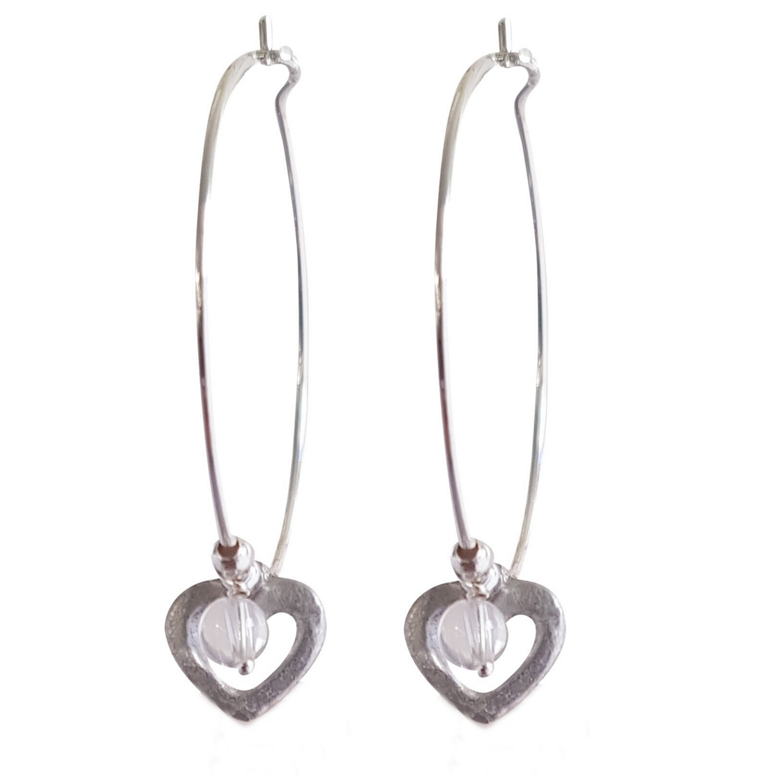 LOVEbomb Hoop and Charm Earrings on Sterling Silver Hooks