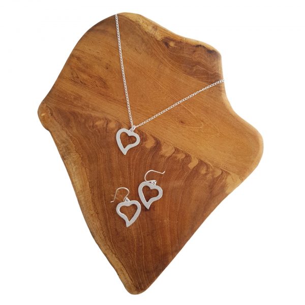 LOVEbomb Heart Cut Out Sterling Silver Drop Earrings