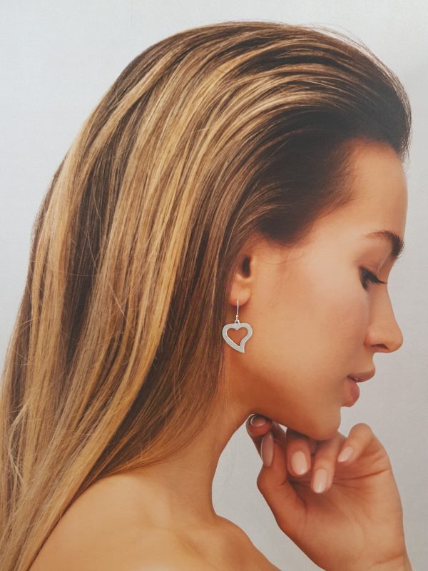 LOVEbomb Heart Cut Out Sterling Silver Drop Earrings