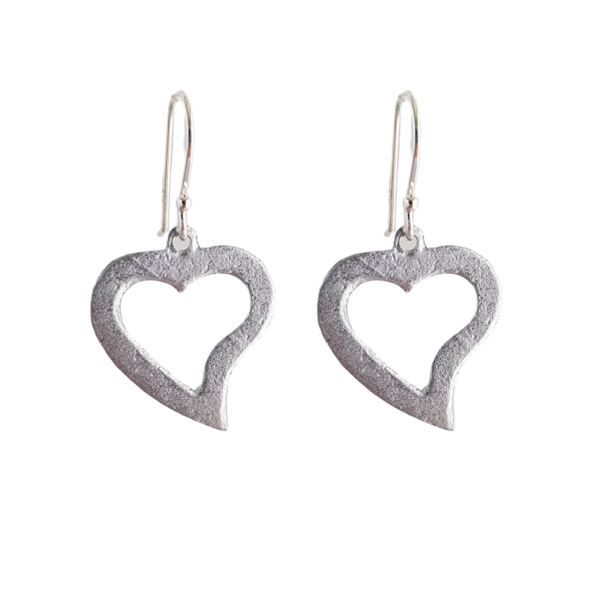 LOVEbomb Heart Cut Out Sterling Silver Drop Earrings