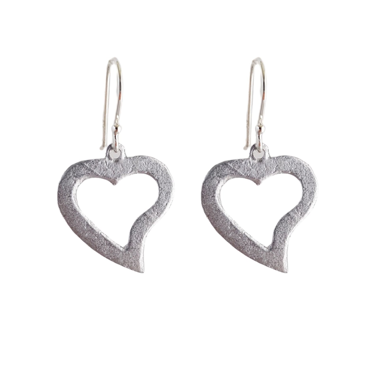 LOVEbomb Heart Cut Out Sterling Silver Drop Earrings
