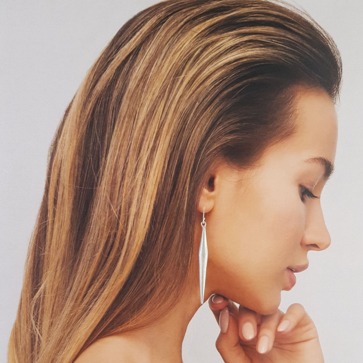 LOVEbomb Long Point Sterling Silver Hook Earrings